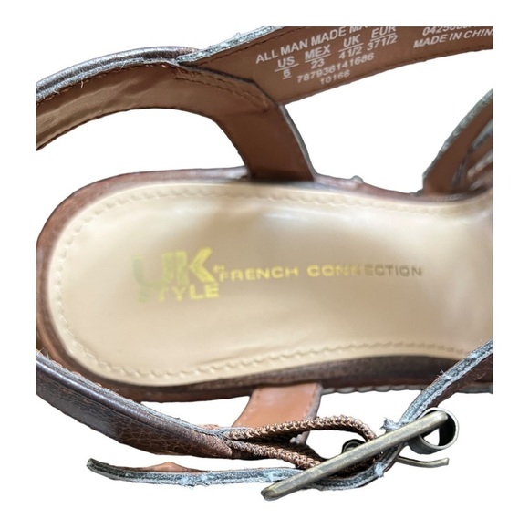 French Connection Cork Wedge Leather Espadrilles Sz 6 - Picture 5 of 10